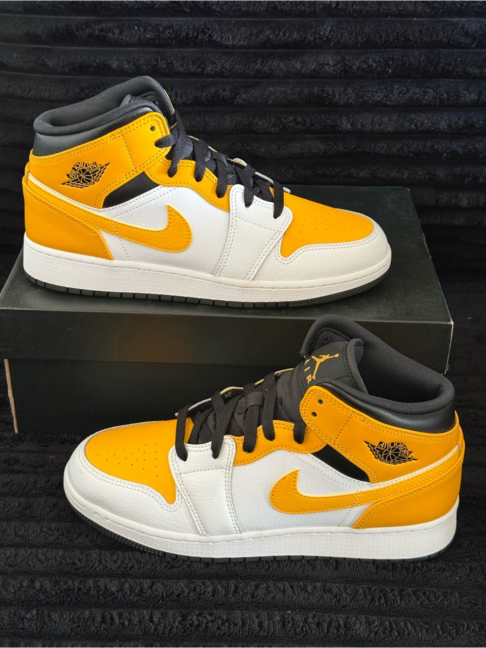 Nike Men's High-Top Sneakers in Yellow, White & Black